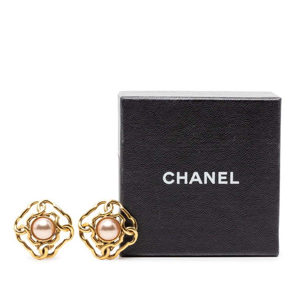 CHANEL Authentic Vintage Black Pearl Logo Earrings - Picture 4 of 4